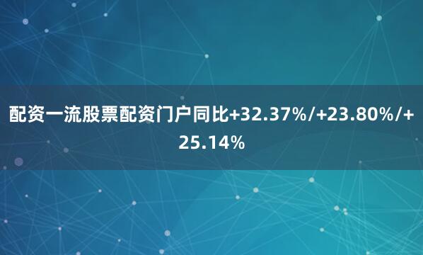 配资一流股票配资门户同比+32.37%/+23.80%/+25.14%
